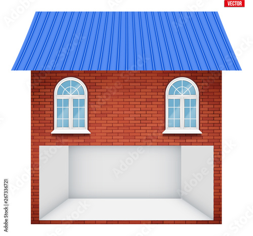 House with Garage floor section and windows.