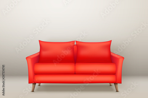 Fototapeta Naklejka Na Ścianę i Meble -  Interior of Modern red soft sofa
