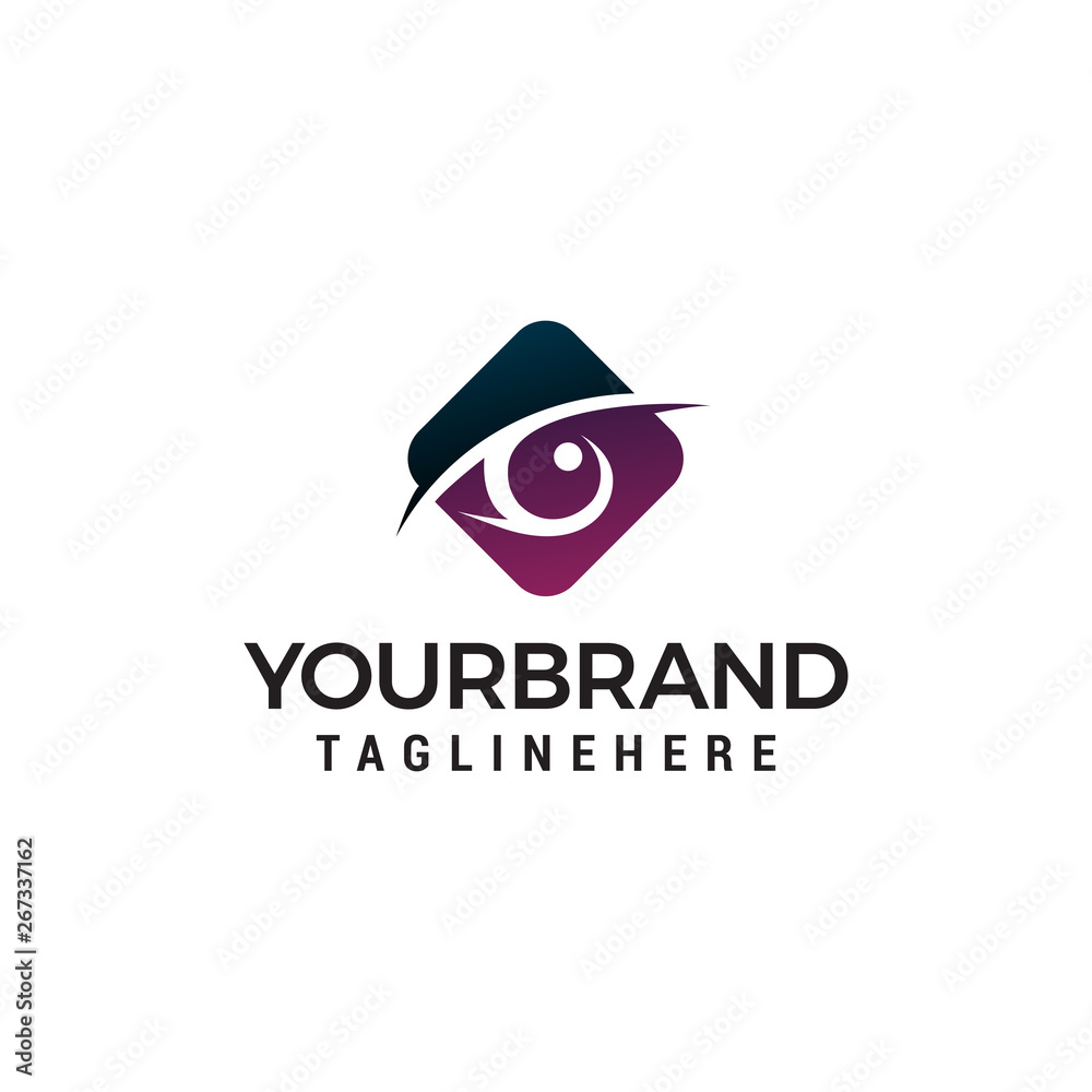 eyes hexagon logo design concept template vector Stock Vector | Adobe Stock