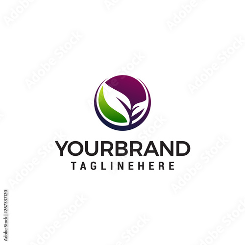 leaf nature logo design concept template vector