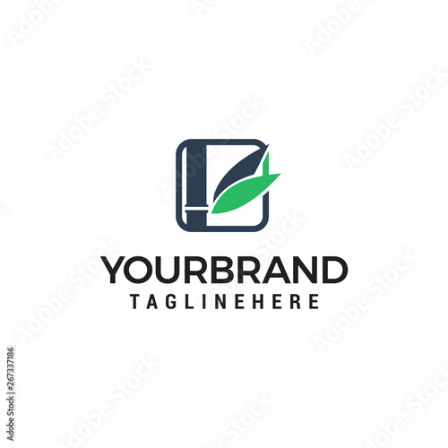 bamboo leaf logo design concept template vector
