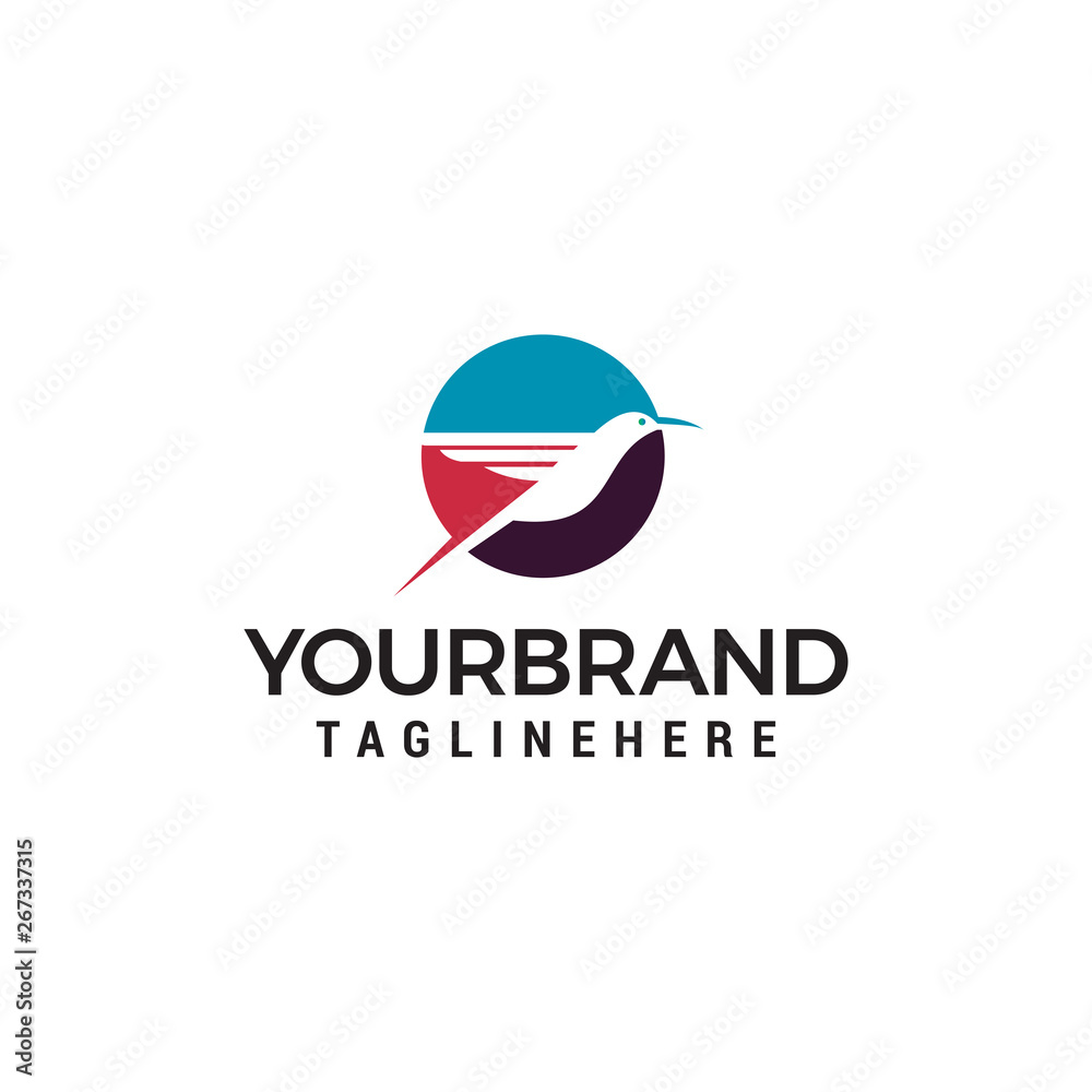 Circle Flying logo design concept template vector Circle Flying logo design concept template vector