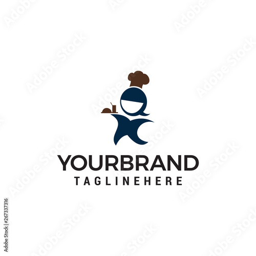 chef women logo design concept template vector
