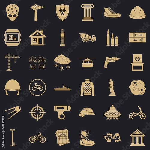 Alien icons set. Simple style of 36 alien vector icons for web for any design