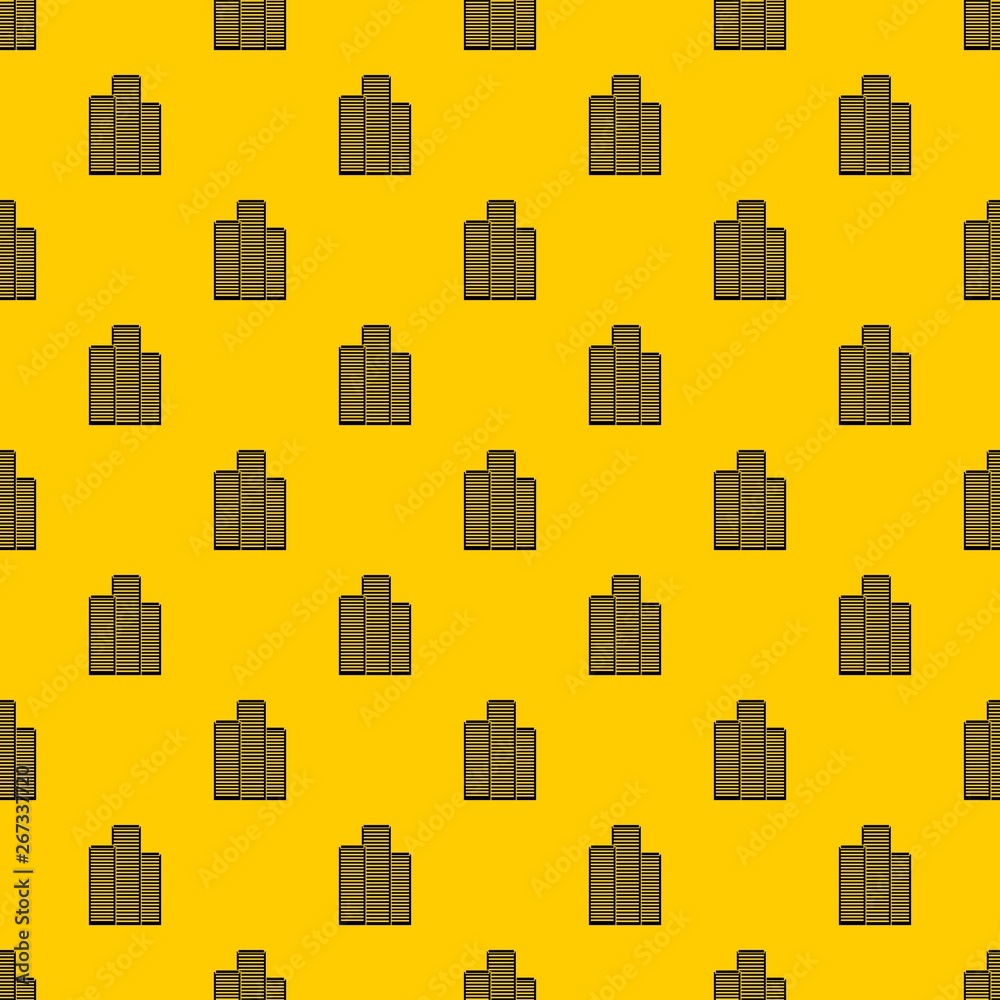 Skyscrapers in Singapore pattern seamless vector repeat geometric yellow for any design