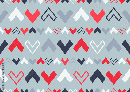 Vector Tribal Seamless Solorful Geometric Pattern. Ethnic Texture with Arrows.