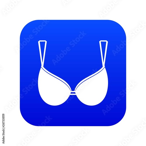 Bra lingerie icon digital blue for any design isolated on white vector illustration