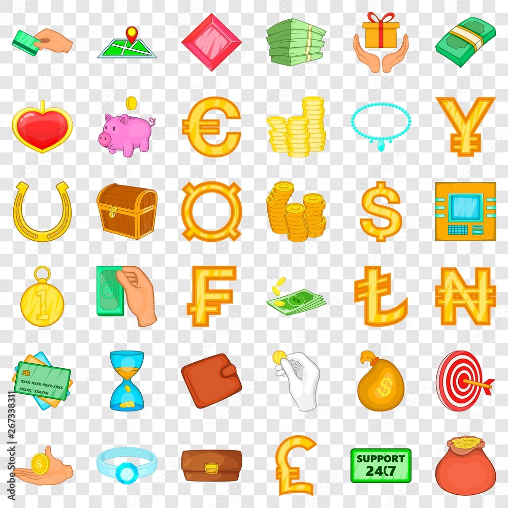 Paying icons set. Cartoon style of 36 paying vector icons for web for any design Paying icons set. Cartoon style of 36 paying vector icons for web for any design