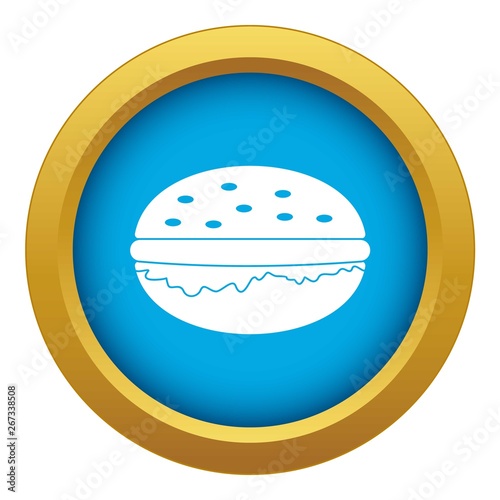 Fototapeta Naklejka Na Ścianę i Meble -  Burger icon blue vector isolated on white background for any design
