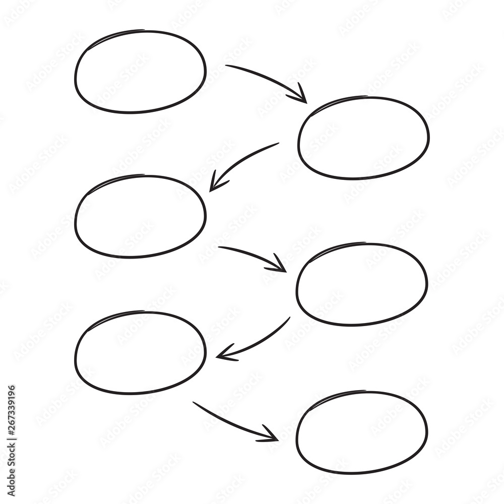 Hand Drawn Diagram Template White Background Stock Vector 