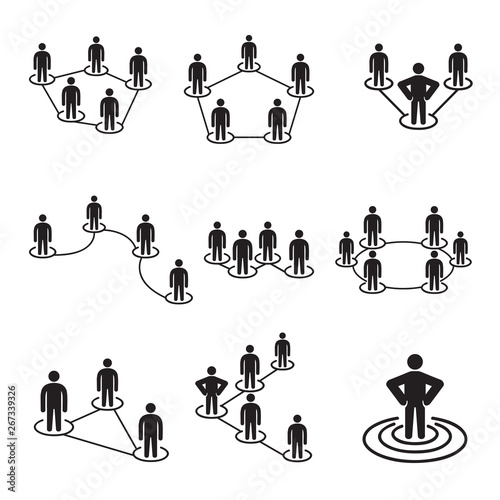 people network and social network concept icons