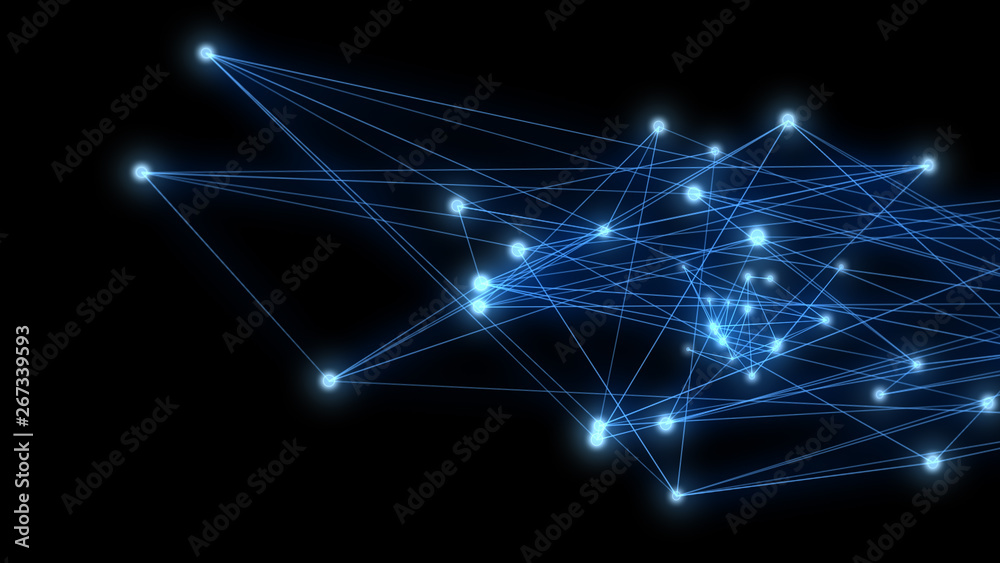 Abstract connection and communication with line dots on blue background. Communication and network concept. Abstract connection and communication with line dots on blue background. Communication and network concept.