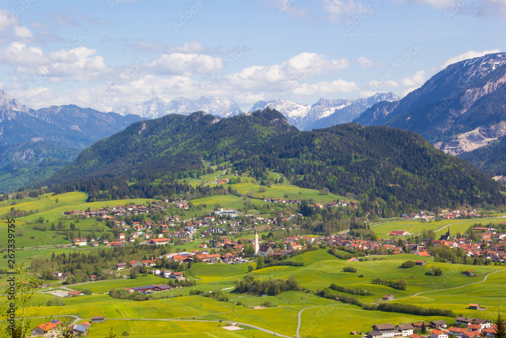 Panoramablick auf Pfronten mit dem Falkenstein Panoramablick auf Pfronten mit dem Falkenstein