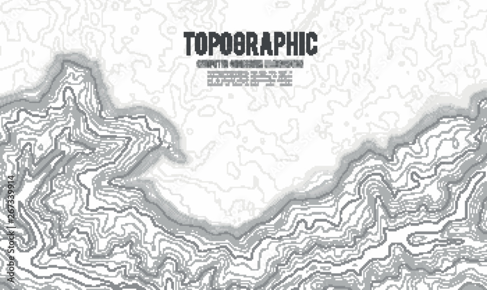 Obraz premium Grey contours vector topography. Geographic mountain topography vector illustration. Topographic pattern texture. Map on land vector terrain. Elevation graphic contour height lines. Topographic map