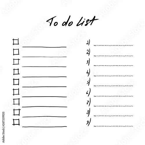 Set to do lists page vector templates doodle design
