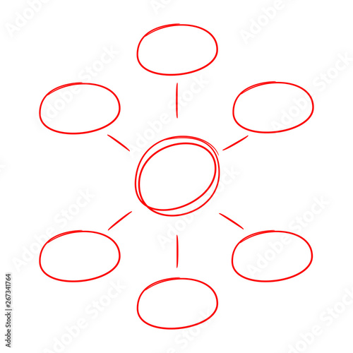 red hand drawn and sketch diagram template for presentation