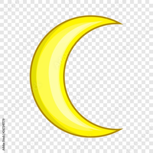 Crescent moon icon. Cartoon illustration of moon vector icon for web design