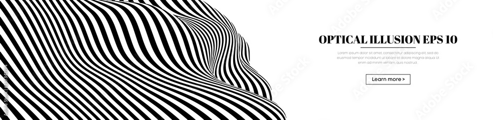 Optical illusion lines background. Abstract 3d black and white illusions. EPS 10 Vector illustration. Abstract waves vector. Optical illusion lines background. Abstract 3d black and white illusions. EPS 10 Vector illustration. Abstract waves vector.