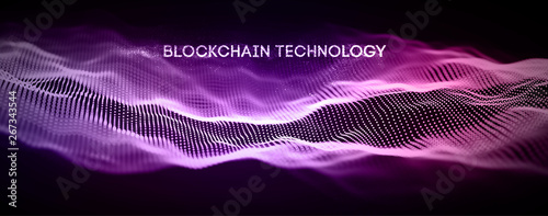 Blockchain technology background. Cryptocurrency fintech block chain network and programming concept. Abstract Segwit.