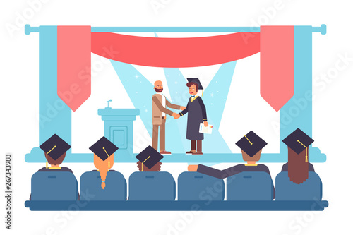 Graduation flat vector illustration