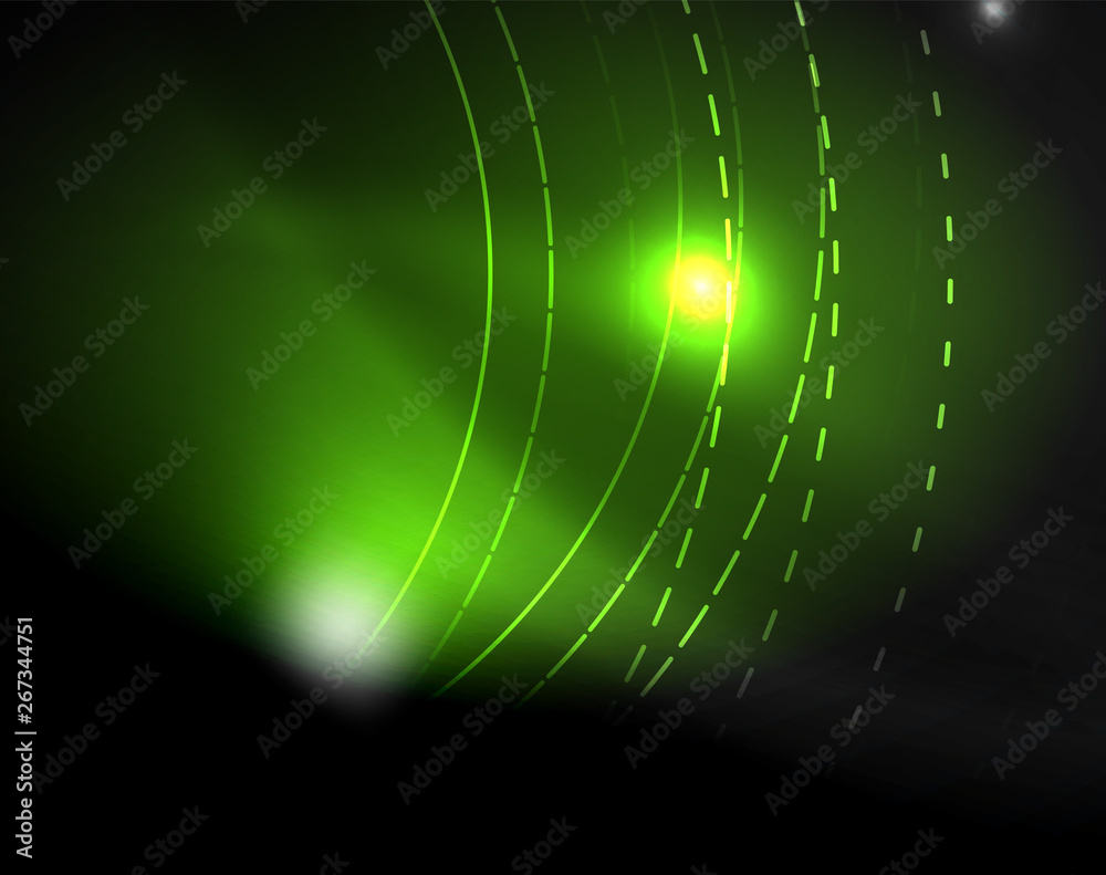 Dark space with neon color glowing lights abstract background Dark space with neon color glowing lights abstract background