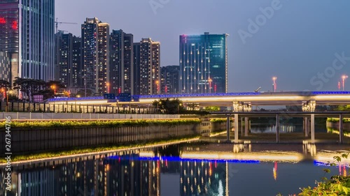 Shenzhen Dasha River Ecological Corridor at dusk