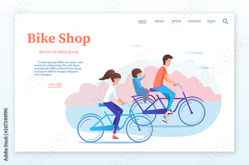 Bike shop flat landing page template