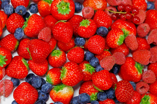 assorted fresh mix berries close up