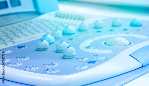 Close-up ultrasound diagnostics equipment in hospital electronic medical machine © vladimircaribb