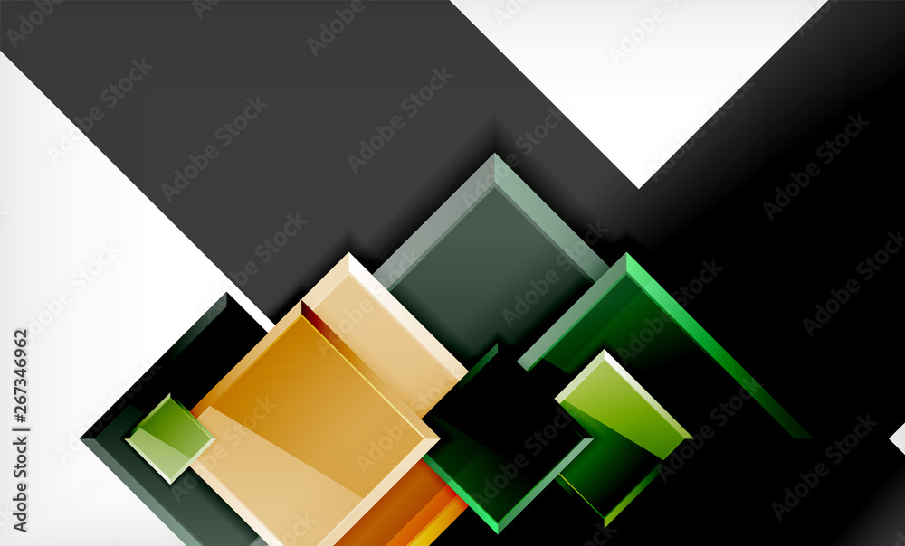 Bright colorful square shape blocks geometrical background