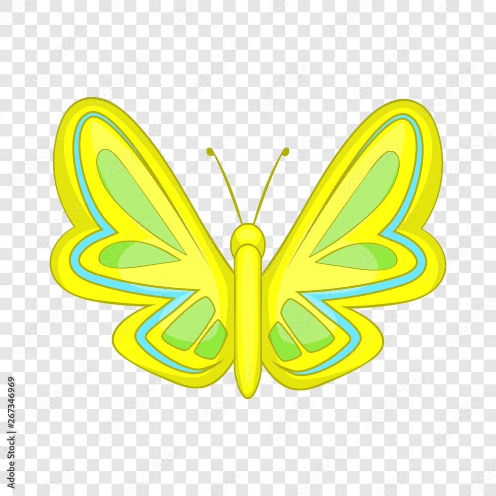 Yellow butterfly icon. Cartoon illustration of butterfly vector icon for web design