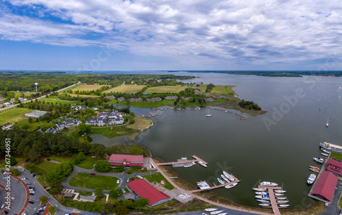 St. Michaels Maryland chespeake bay aerial view panorama photo