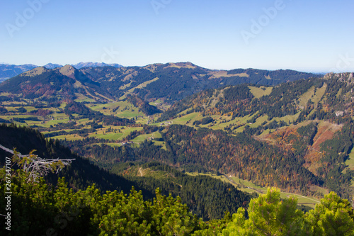 Panoramablick   ber die Allg  uer Alpen