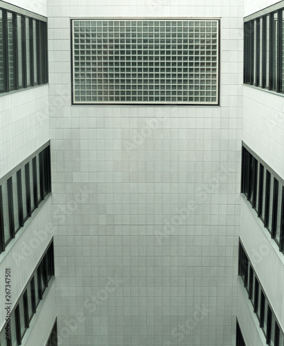 interior open courtyard in a modern multi-storey building