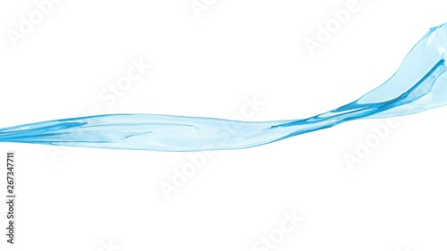 3D animation of a blue water flow with alpha layer