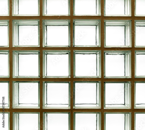 abstract close up view of a large glass tile window
