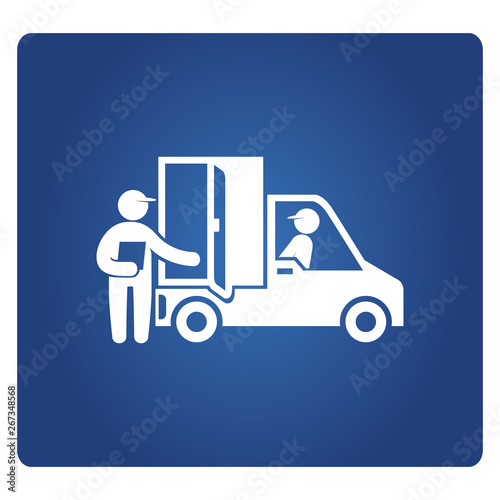 truck delivery and staff, checkpoint checker