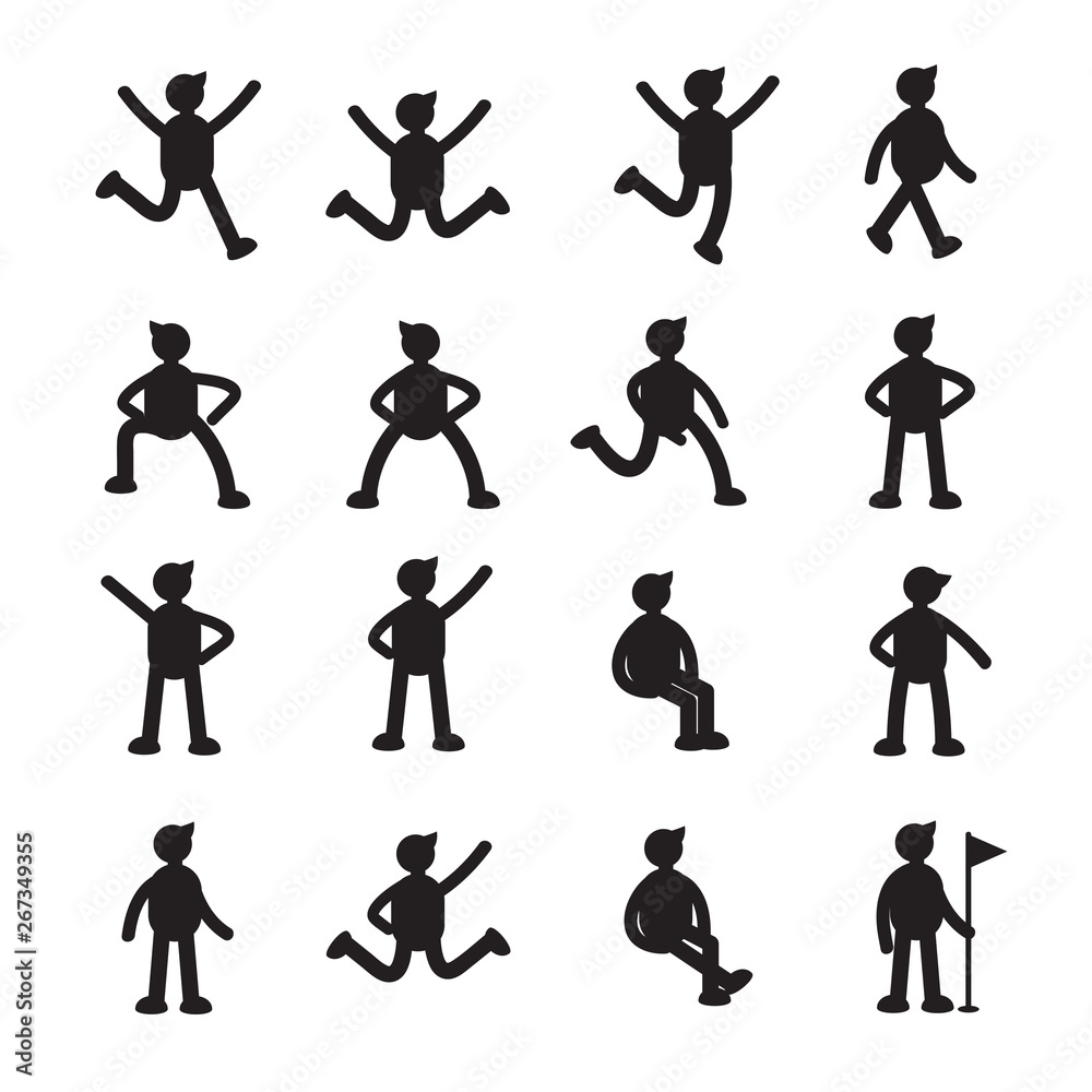 Fototapeta premium people cartoon characters set