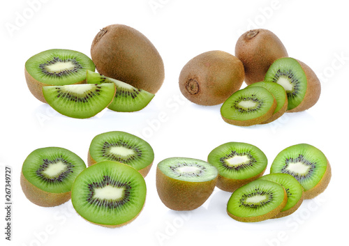 kiwi fruit slice on white background