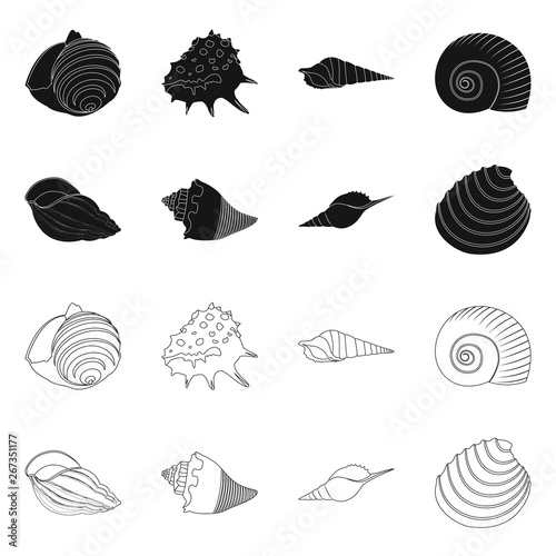 Isolated object of animal and decoration logo. Collection of animal and ocean vector icon for stock.