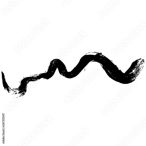Ink vector dry wave brush stroke. Vector illustration. Grunge texture.