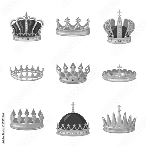 Isolated object of jewel and vip icon. Set of jewel and nobility stock symbol for web.