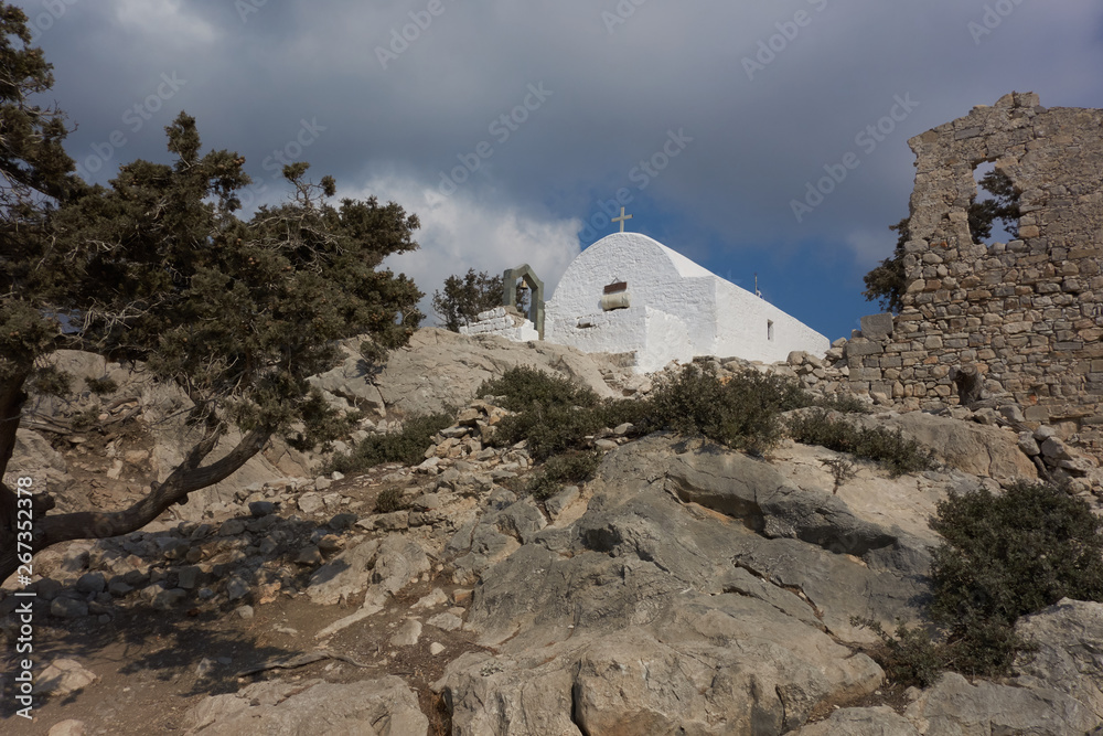 Castle of Monolithos ruins of a 15thcentury castle built on a cliff