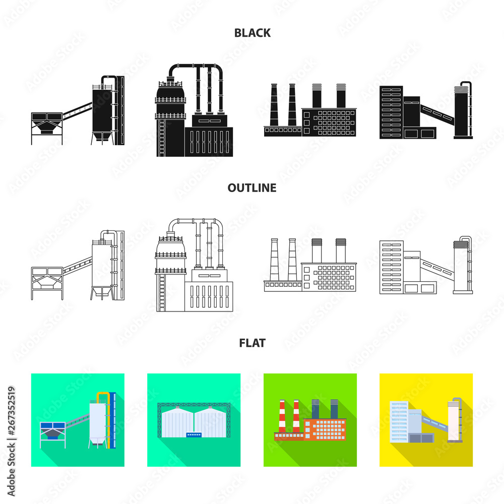 Vector design of production and structure logo. Collection of production and technology stock vector illustration.