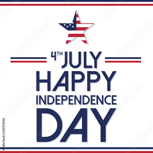 4th July american independence day with america flag with white background square poster flyer banner