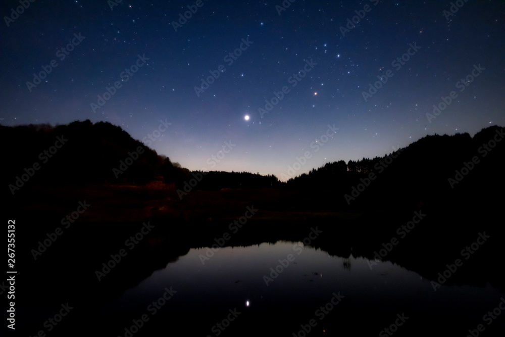 湖面の星たち
