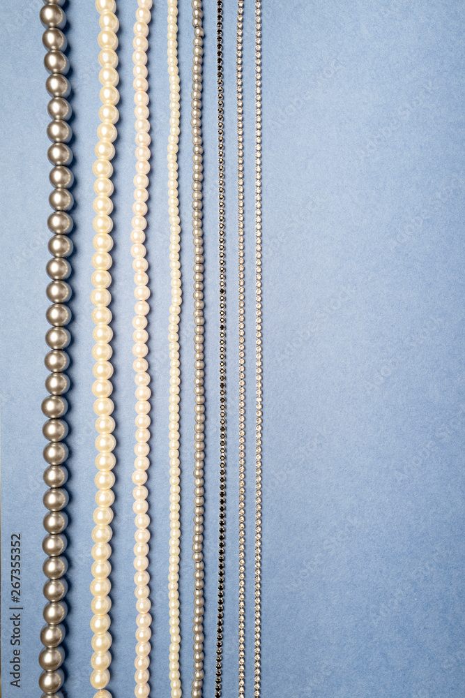 Materials and components for beadwork on a craft paper background Materials and components for beadwork on a craft paper background