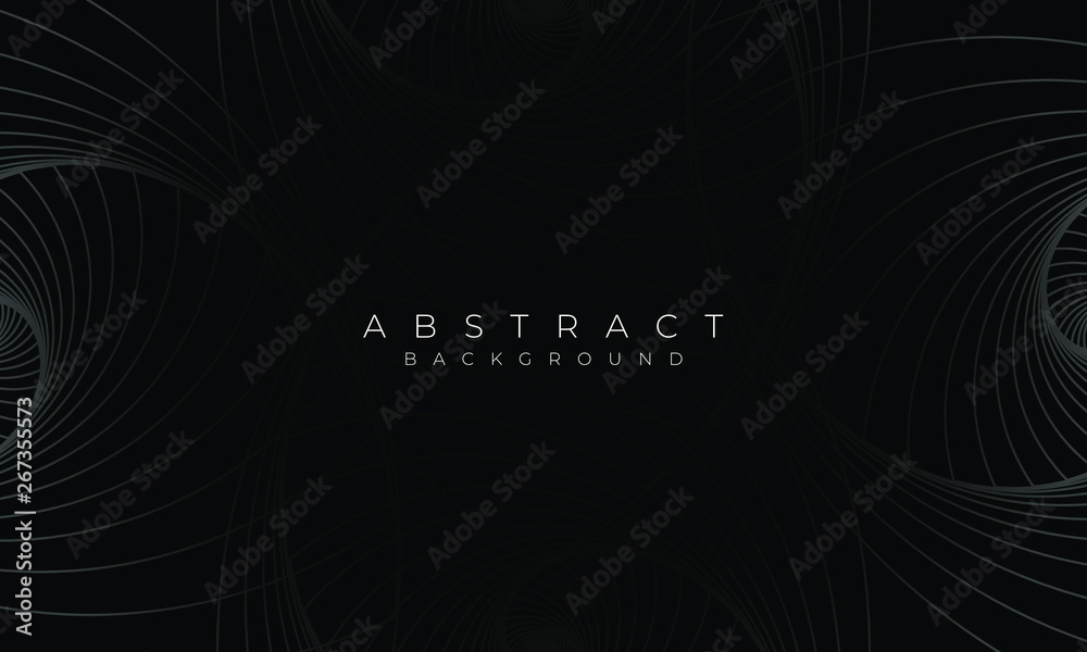 Luxury spiral white on black Cover background