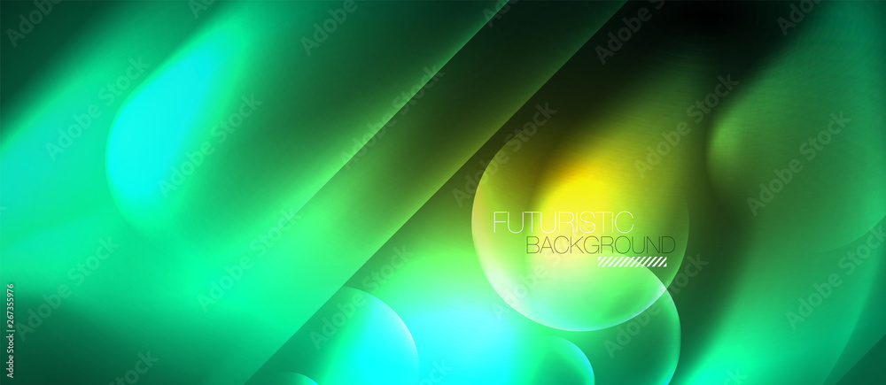 Neon glowing techno lines, blue hi-tech futuristic abstract background template Neon glowing techno lines, blue hi-tech futuristic abstract background template