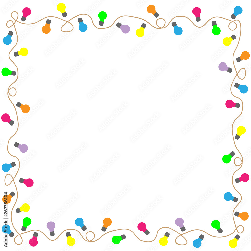 Sign frame colorful lamps on white background 2.10 Sign frame colorful lamps on white background 2.10